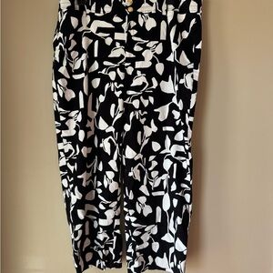 Chico's Black and White Patterned Cropped Pants